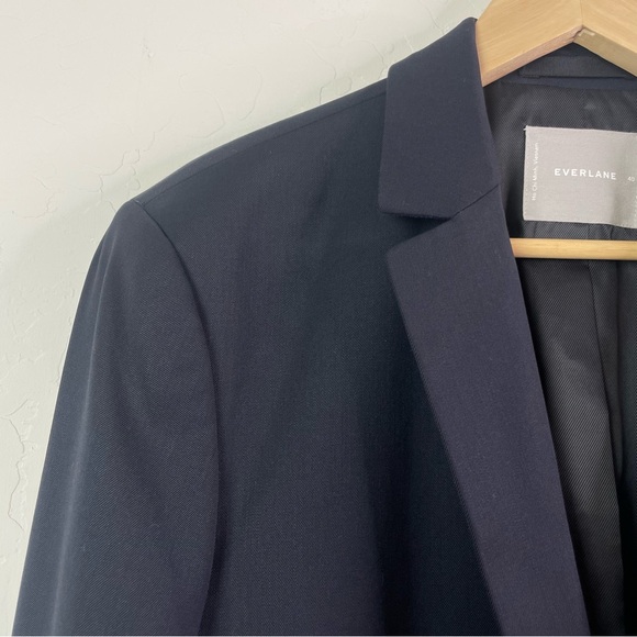 Everlane Men's Navy Blue Single Breasted Wool Blazer Coat Suit Jacket Size 40 - Picture 6 of 16